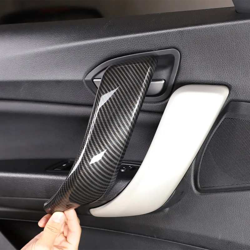 ABS Carbon Fiber Car Inner Door Armrest Handle Cover Trim Sticker For BMW 1 2 Series F20 F21 F22 F23 2012-2018 Car Accessories