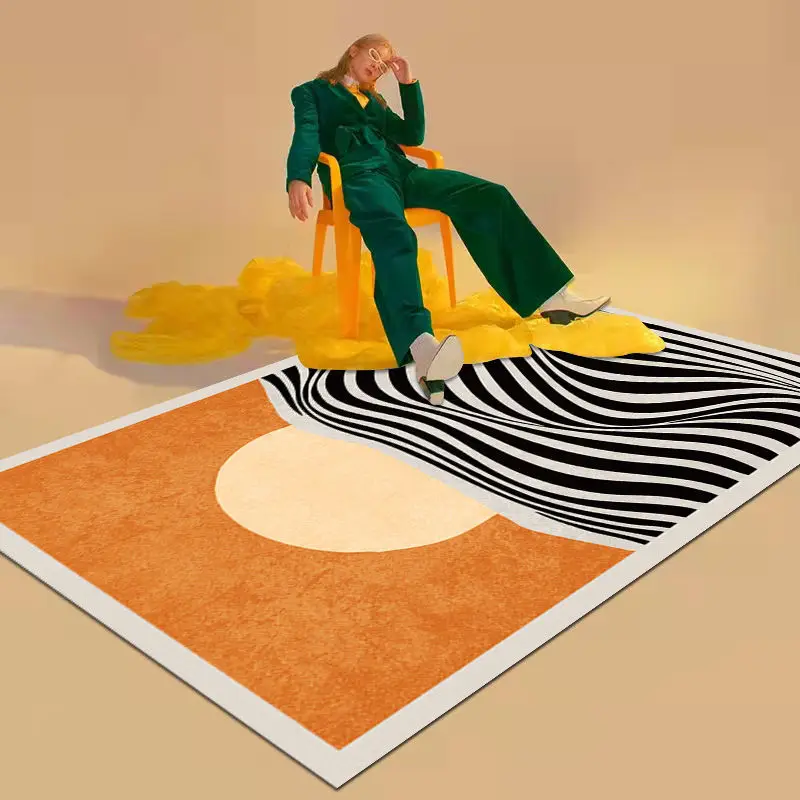 

Nordic Art Abstract Living Room Carpet Modern Simple Bedroom Large Area Rug Washable Home Lounge Carpets Non-slip Bathroom Mat