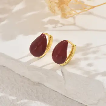 6 最佳銷售 酒紅色耳環 - №1