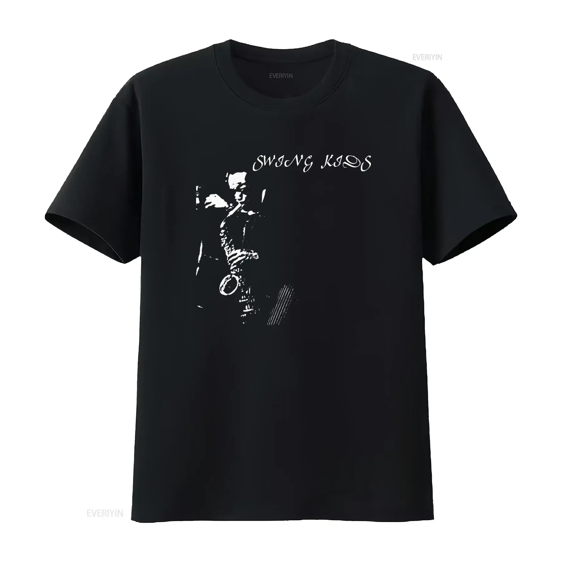 Swing Kids Hardcore Band Black White Music Jazz Cotton T Shirt vintage Washed homme Breathable Soft graphic Stylish Comfortable