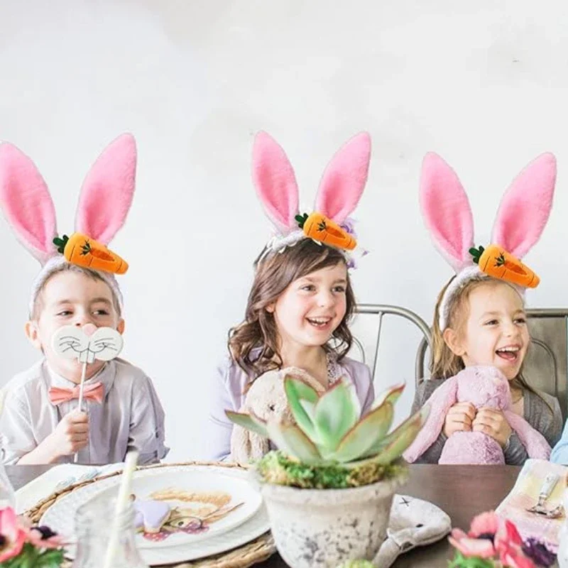 1-20 قطعة آذان أرنب الجزرة الإبداعية غسل عقال عيد الفصح هيرباند غطاء الرأس لطيف تأثيري إكسسوارات الشعر ديكور الحفلات