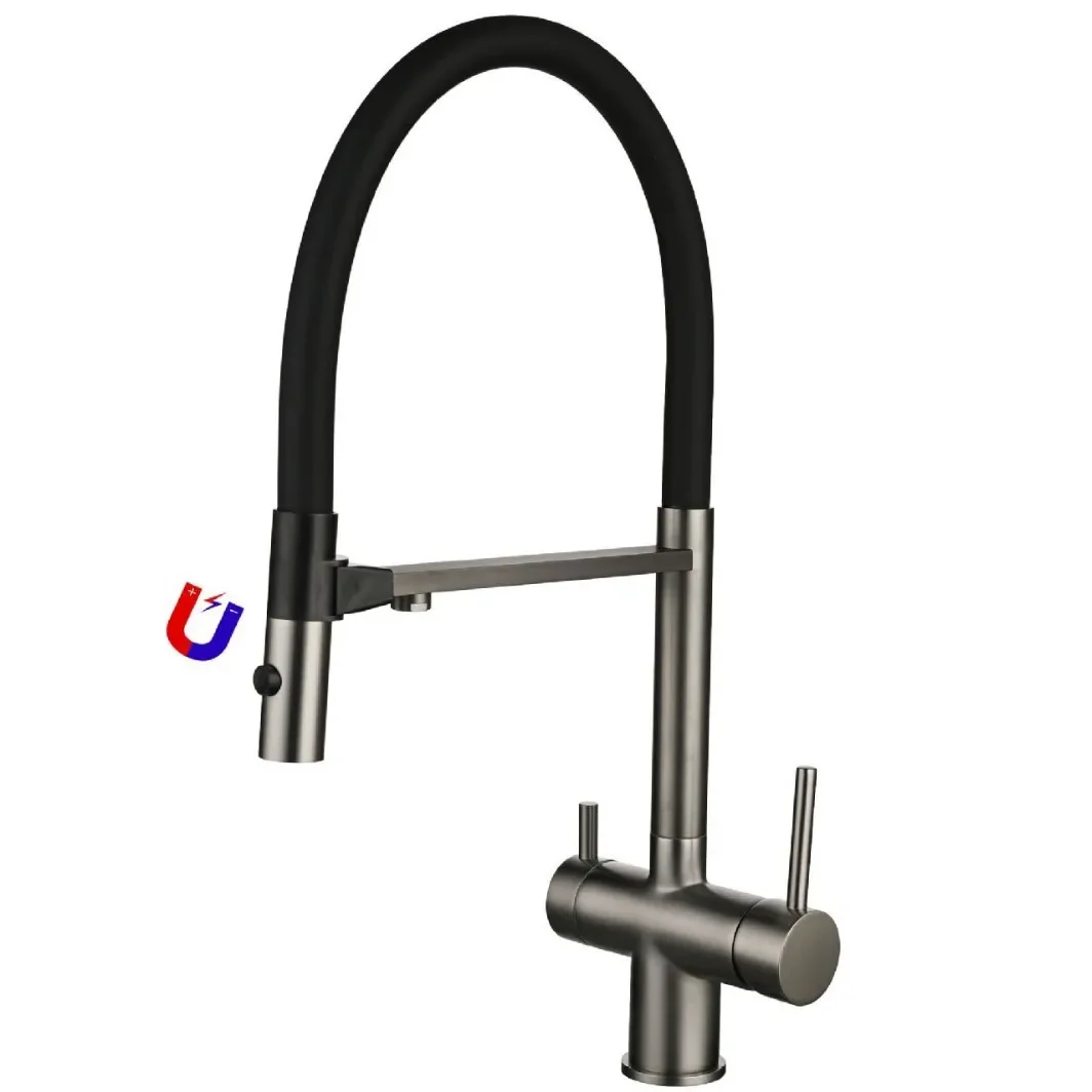 صنبور مياه منقى 3 في 1 للمطبخ، حوض خضروات، صنبور حوض نحاسي كامل #2