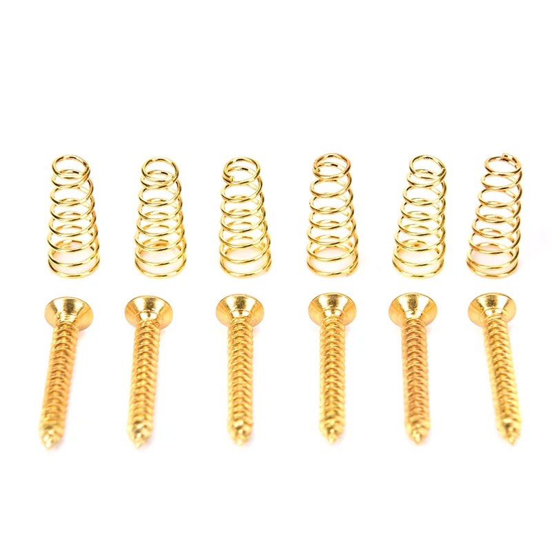 6pcs Electric Guitar Single Coil Pickup Mount Height Screw With Spring 23mm*5mm Guitar Screws Springs Guitarra Tornillo Resorte