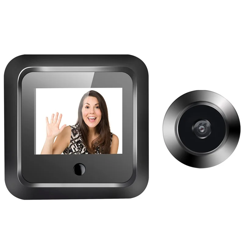 AA08-1Set 2.4 Inch 120° Smart Digital Door Viewer Camera Security Monitor 240X320 HD Visual Doorbell Black