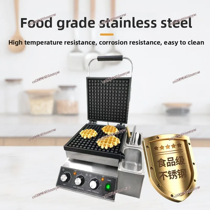 A Whole Piece of Waffle Stove, Croissant Waffle Maker, Belgian Muffin Maker, with Oil Box and Slot.
