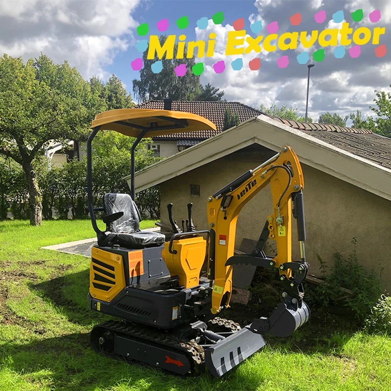 Entrega direta do armazém no exterior 1.2 ton mini escavadeira bagger crawler escavadeira ferramentas para casa fazenda pequena escavadeira personalizada