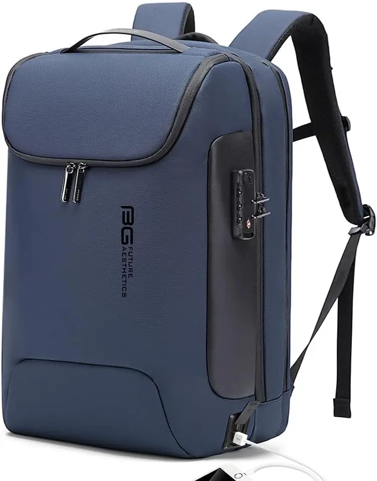 Men's Business Backpack for 17.3 Inch Laptop, Anti-Theft Lock &amp; USB Charging Port, Travel-Friendly Work Computer Bag