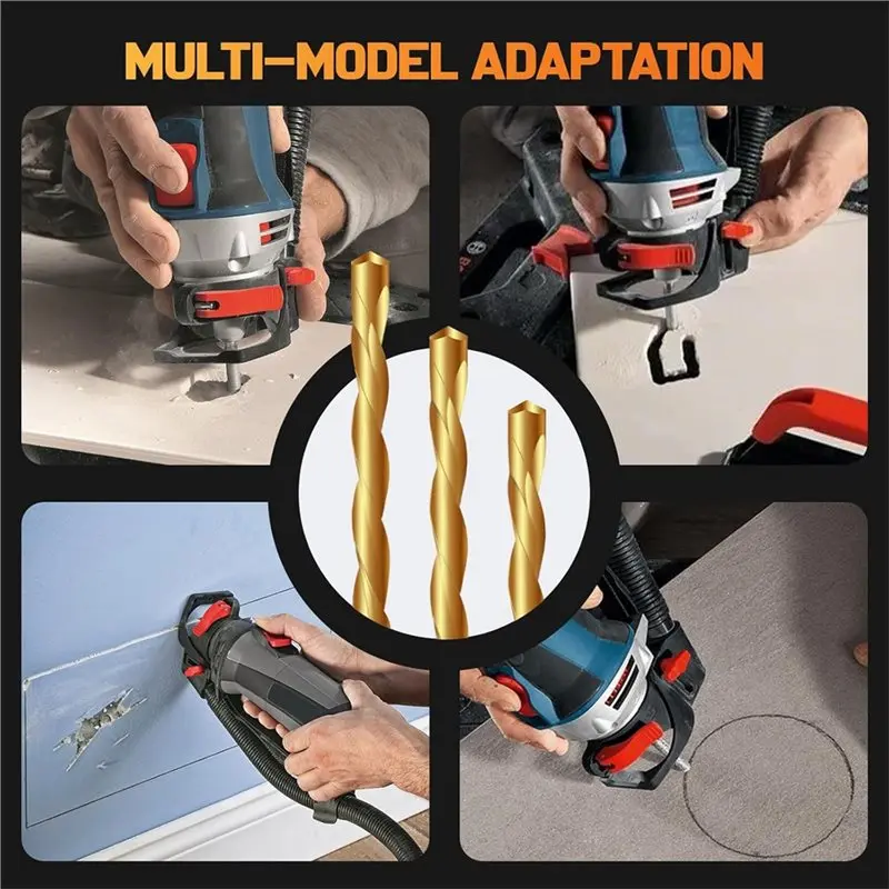 ABJO-Spiral Saw Compatible Guide Point Cutting Bits 50 PCS 1/8 Inch Hss Drywall Router Bits For Use With Power Tools