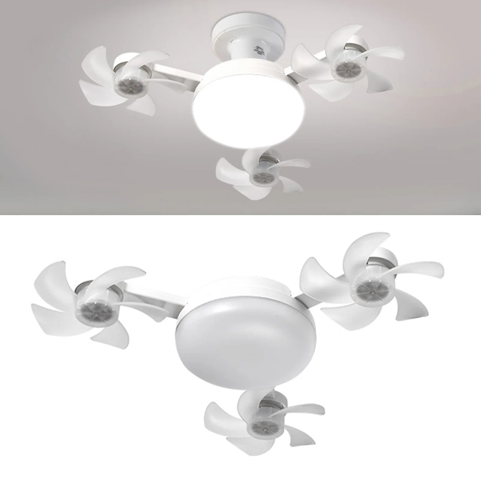 

НОВЫЙ Потолочный вентилятор-светильник с 3 цветами светодиодов E26/E27, 3 скорости, щадящий для глаз, 2 таймера, бесшумный мотор, с пультом ДУ для спальни