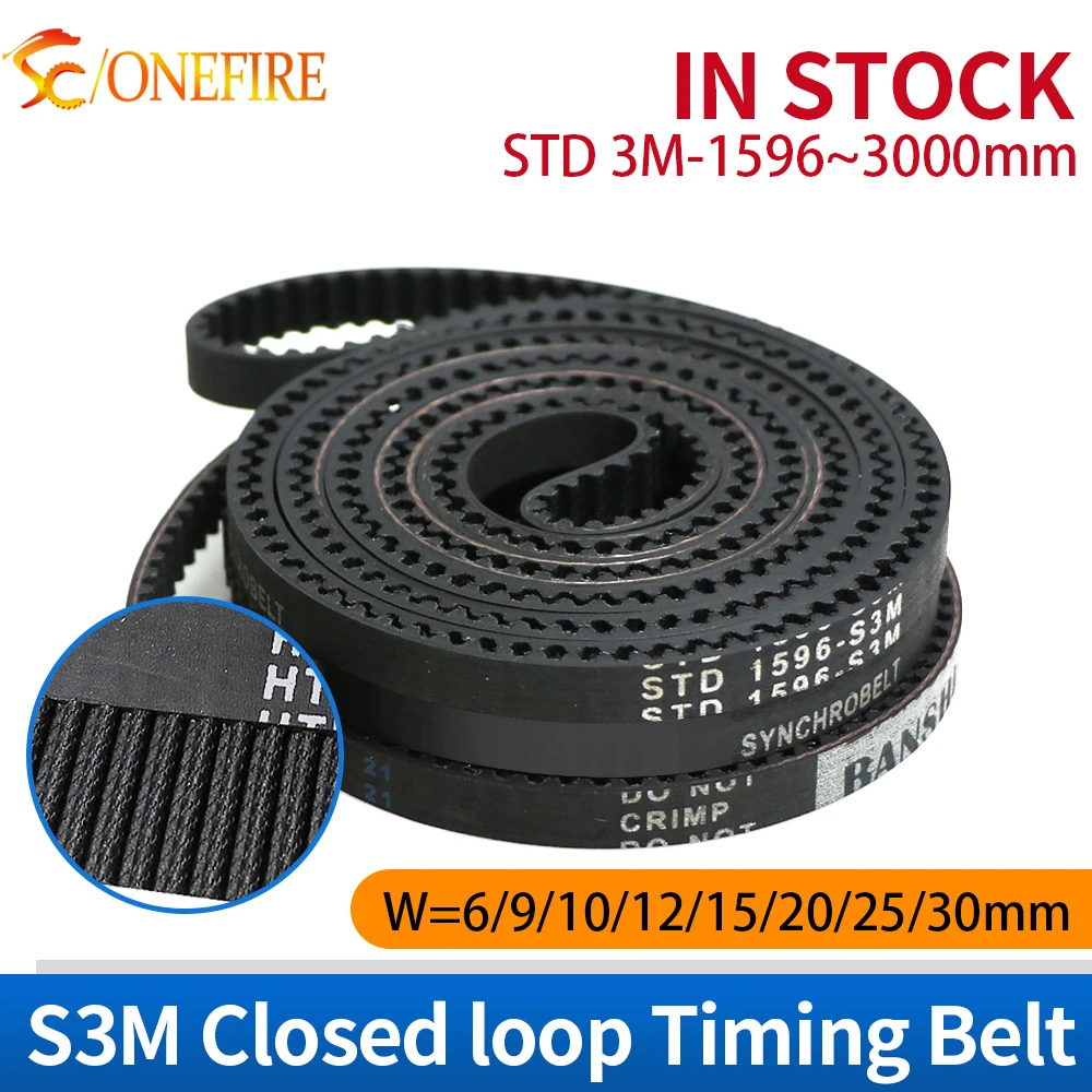 

STS STD S3M Timing belt Lp=1596 1785 1800 1845 1884 2115 2271 3000 Width 6-30mm Rubber Synchronous belt
