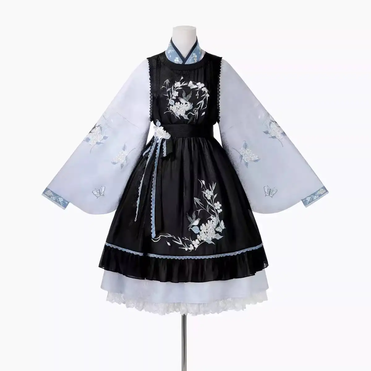 

Новый китайский стиль Hanfu для женщин Zhuying Meixue Pipa рукава платье верхняя юбка с элементами Han карнавал Хэллоуин косплей