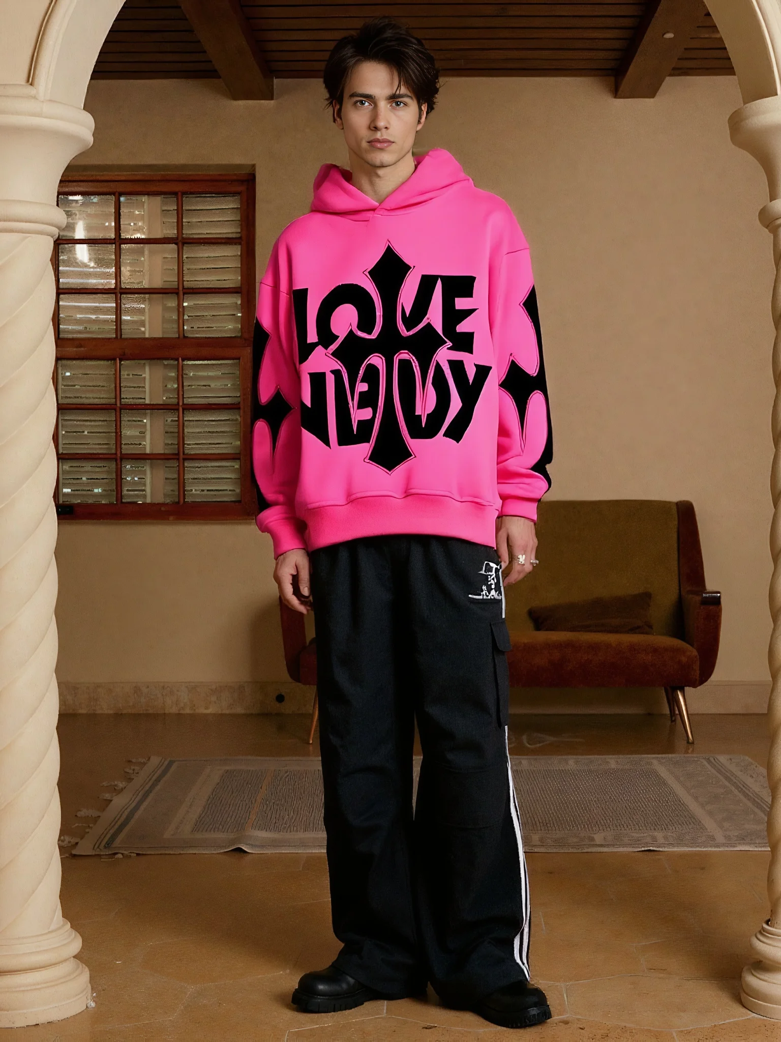 الخريف أزياء هوديي Y2K إلكتروني طباعة عارضة الشارع الاتجاه الرجال والنساء مقنعين السترة الأعلى #3