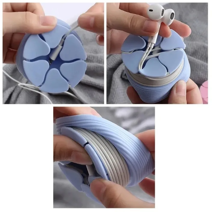 المحمولة طوي سيليكون سماعة منظم للأسلاك صندوق كابلات كابلات خط البيانات مكتب صندوق تخزين حافظة سماعة صندوق واقي