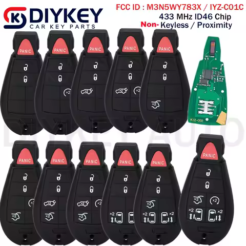 433Mhz ID46 Chip Remote Car Key Fob M3N5WY783X For Chrysler Town &amp; Country Jeep Grand Cherokee Dodge Caravan Journey
