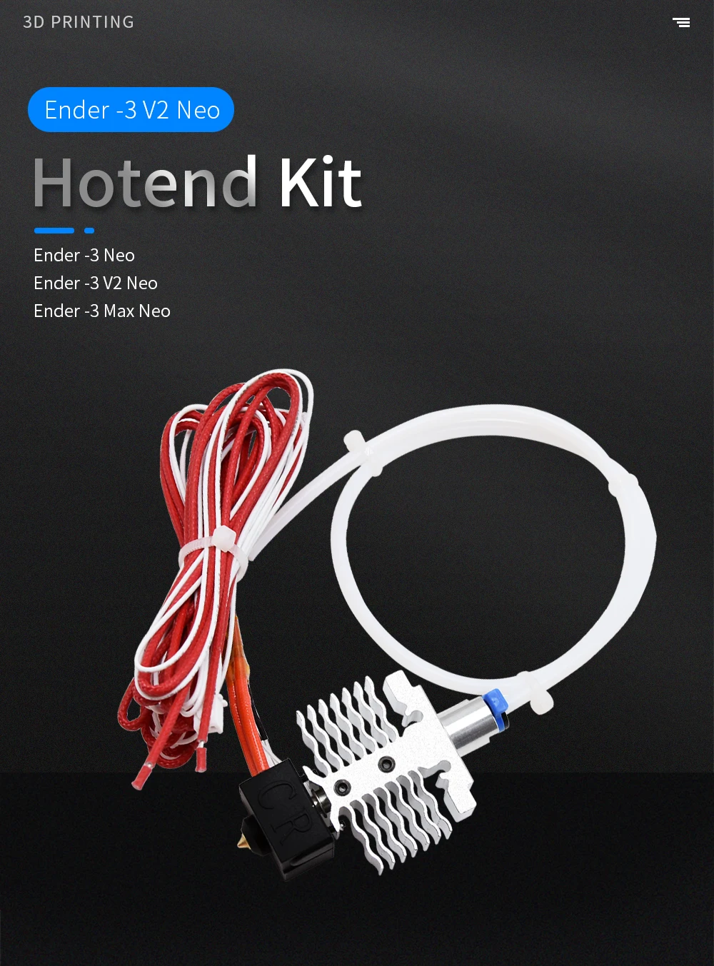 All Metal Hotend Kit For Ender 3 V2 Neo,Max Neo 3D Printer Heat Sink Extruder J-Head Fit Ender-3 Neo Original Replace Hot End