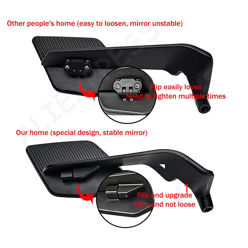 NewMotorcycle Mirrors Stealth Winglets Mirror Large Mirror Surface Wings Mirror 10mm/8mm Motorcycle Rearview Mirror