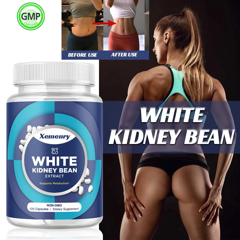 White Kidney Bean Capsules, Supports Carb Metabolism & Digestive Comfort, Relieve Bloating, Balances Energy, Non-GMO