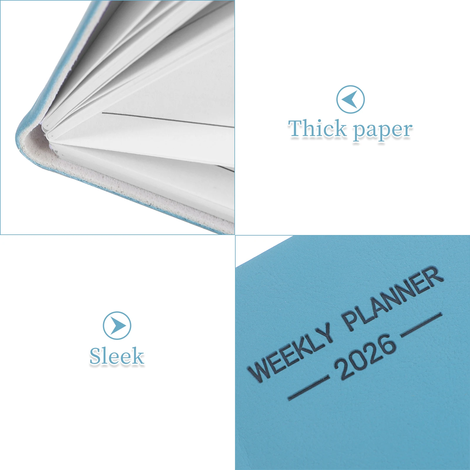 2026 A7 英語プランナー コンパクトデザイン 厚い白い紙 インク漏れなし ポータブル ウィークリー マンスリー カレンダー オーガナイザー ビジネス用