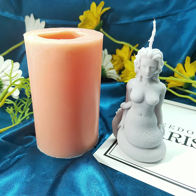 New Medusa Candle Silicone Mold DIY Face Snake Hair Silicone Mold Manufacturing Gypsum Candle Candy Chocolate Soap Wax Mold