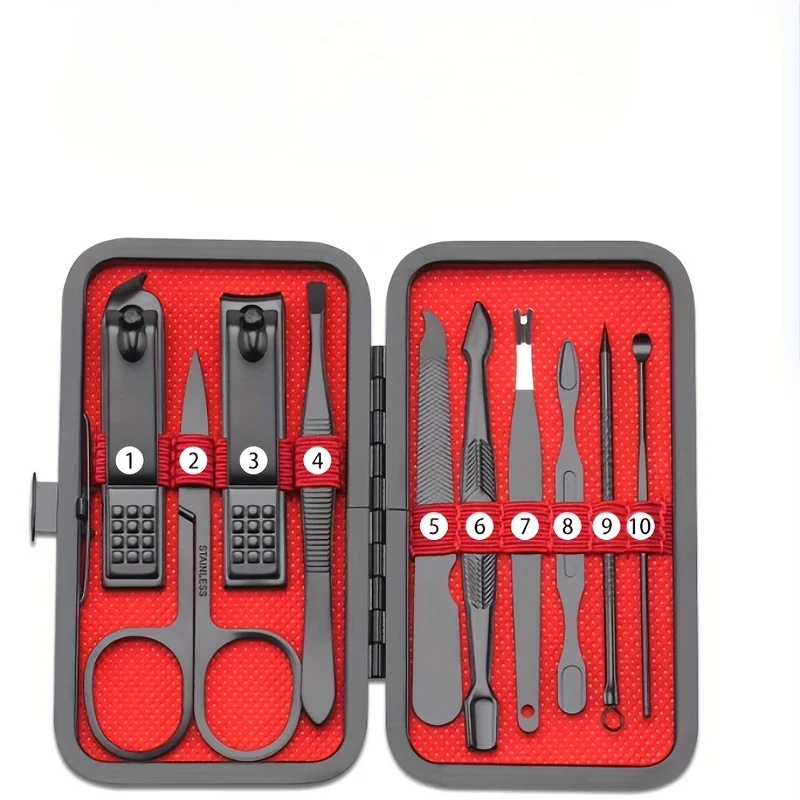 10 sztuk/zestaw czarnych obcinaczy do paznokci, ostre, wytrzymałe obcinacze do paznokci, profesjonalne narzędzia do pielęgnacji pedicure