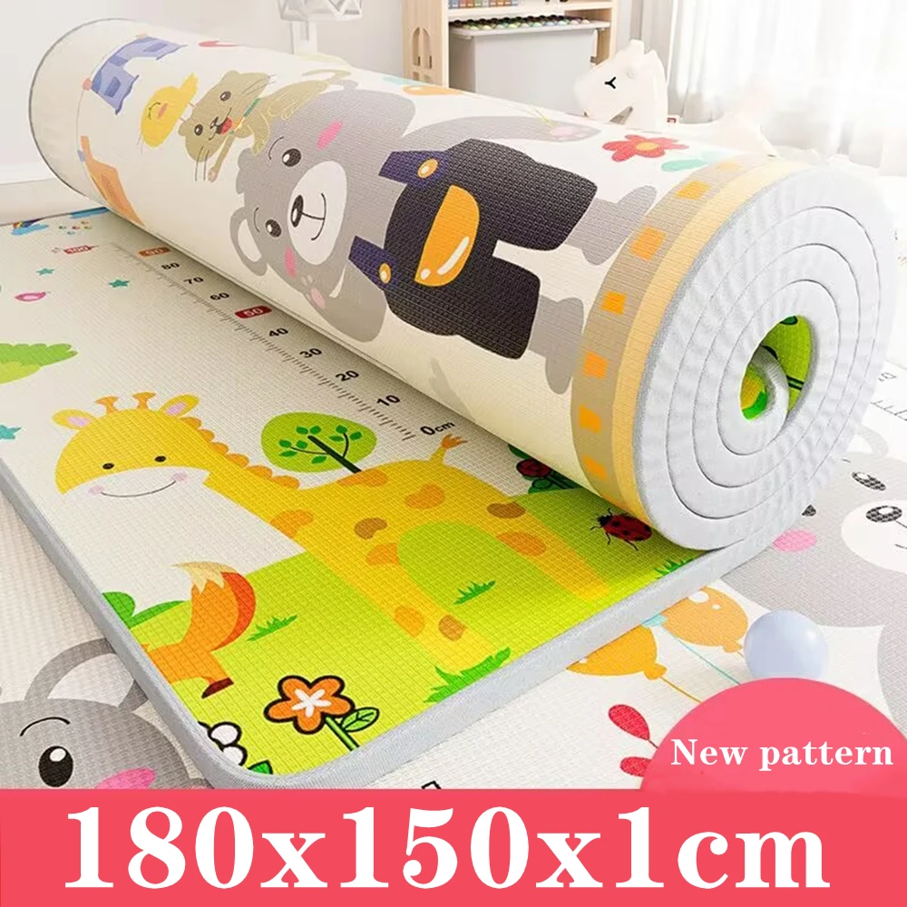 2024 Cartoon New Pattern Baby Crawling Play Mats 1cm EPE Thick Folding Mat Carpet Play Mat for Children's Safety Mat Rug Playmat