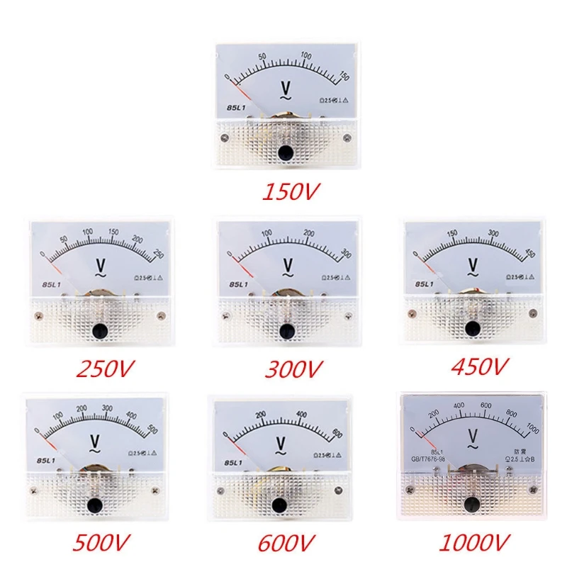 Portable Voltmeter, Analog Gauge Meter, 2.5 Accuracy Panel