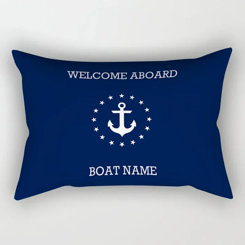 Dark Blue Nautical Decoration Lumbar Pillow Cover 30*50 Sofa Decoration Cushion Cover 40*60 Home Decoration Can Be Customized