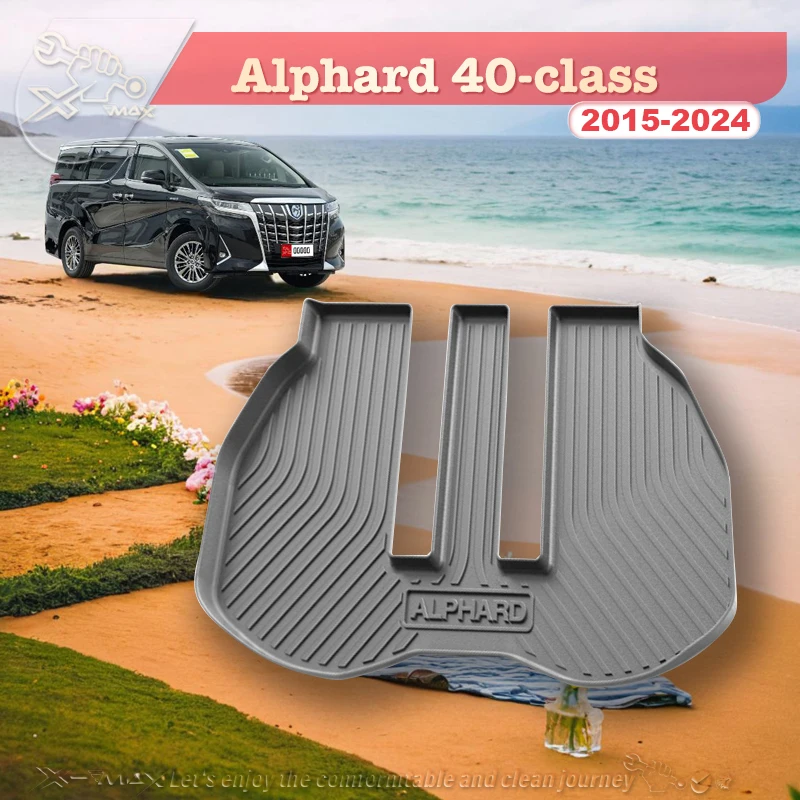 

For Toyota Alphard 40-class 2015-2024 Custom Fit Car Trunk Mat All Season Black Cargo Mat 3D Shaped Laser Measured Trunk Liners