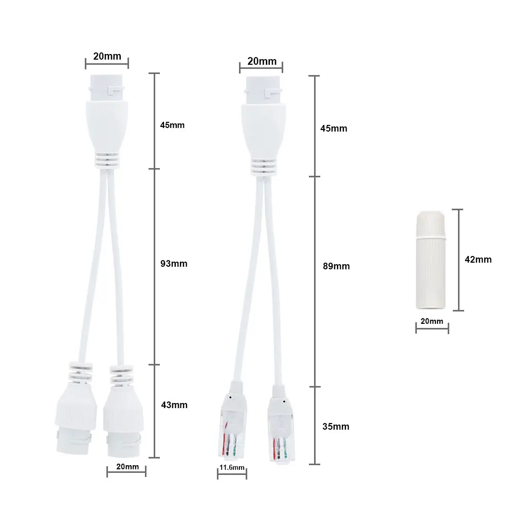 Waterproof PoE Combiner & Splitter, Truly Plug & Play. Perfectly Designed for Use PoE Cameras. Run Two Cameras on One