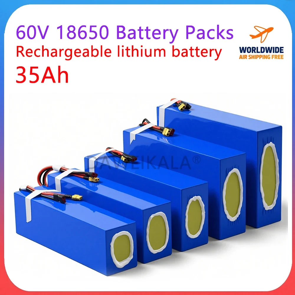 

60V 35Ah E-Bike Battery Pack w/ Charger, for 500W-3000W High Power Electric Bicycle, Scooter & Motorcycle