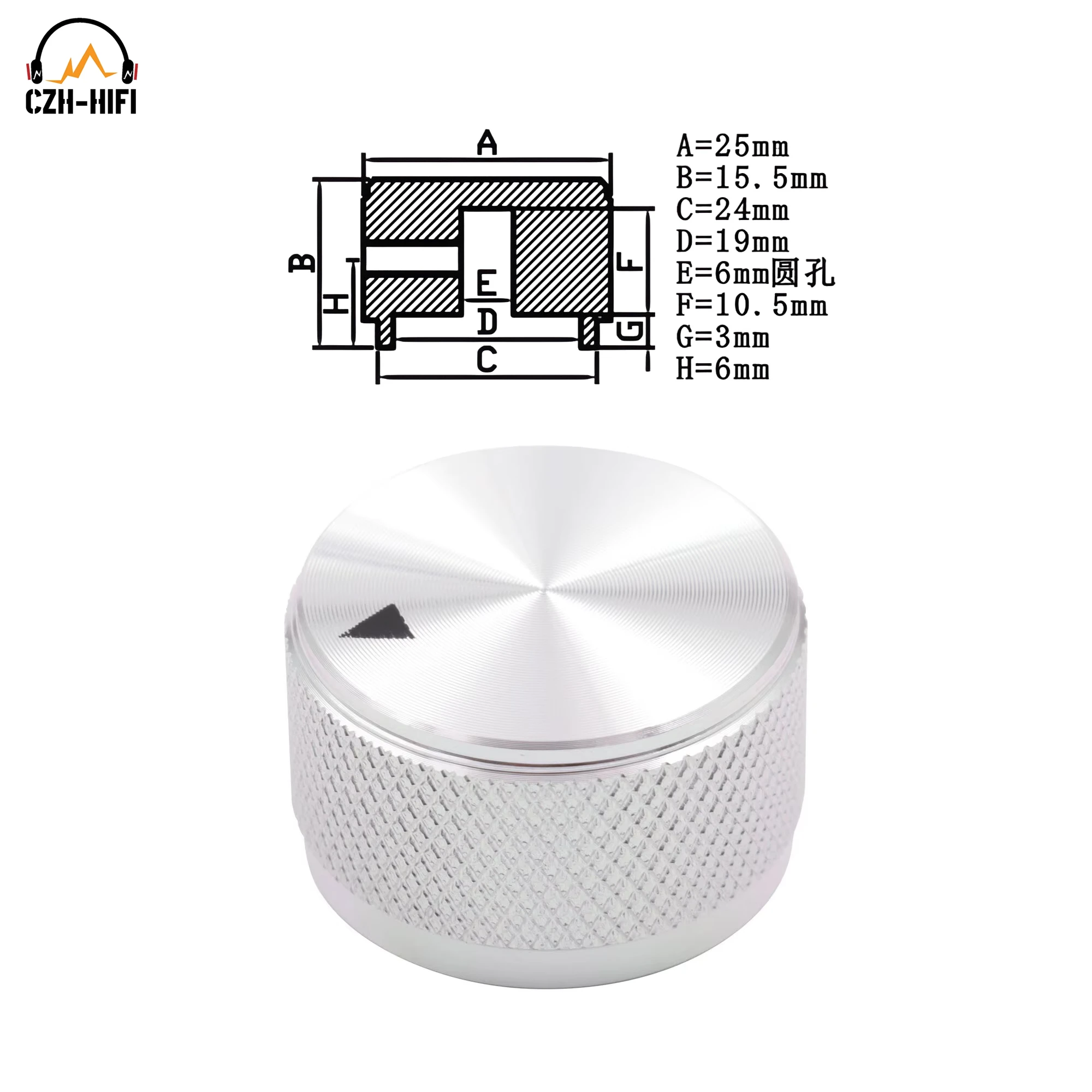 1 шт., ручка термометра 25x15,5 мм с ЧПУ, алюминий, Hi-Fi, аудио, преобразователь объема, CD-плеер, ЦАП, радиальный предусилитель, сделай сам