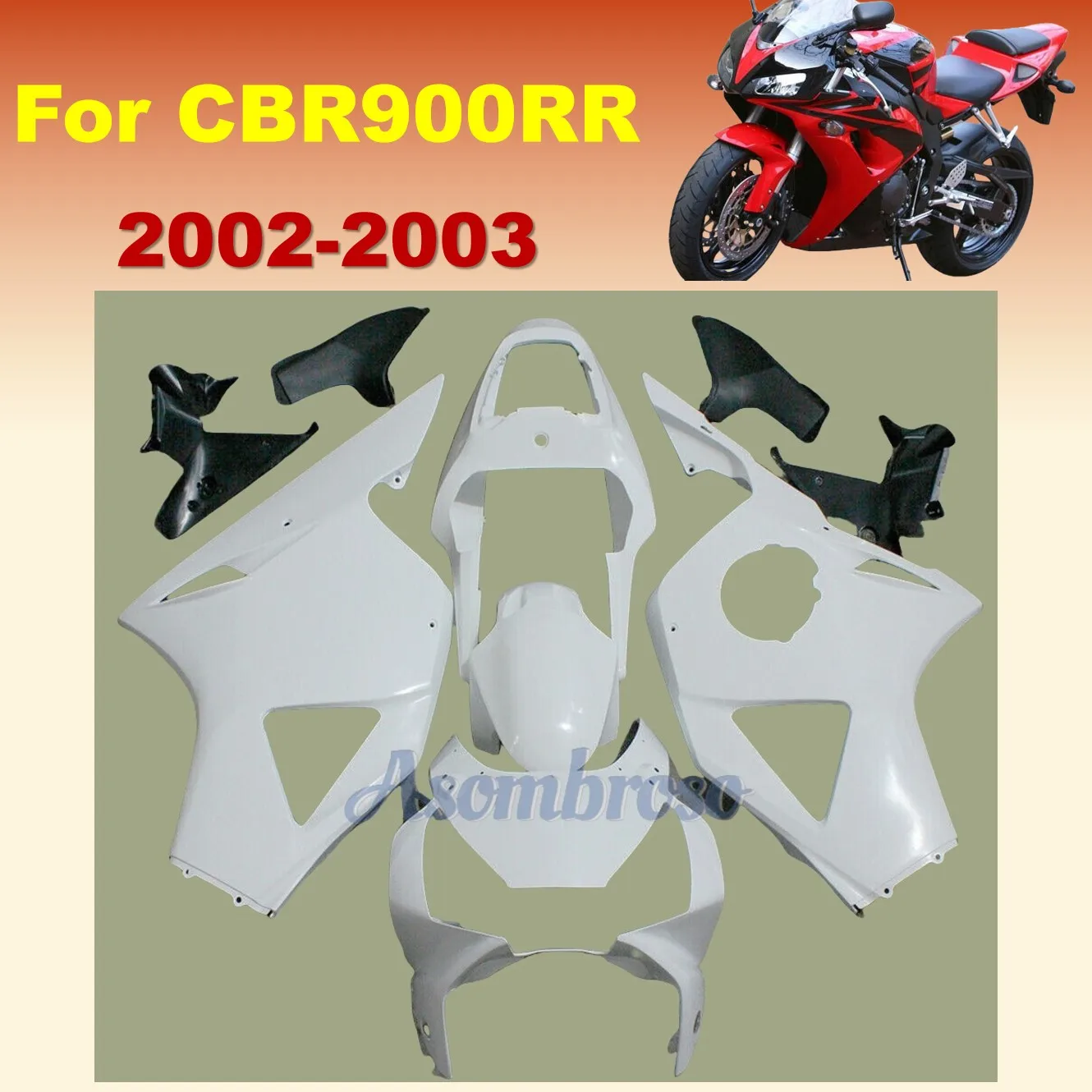 Pearl White Fairing kit Bodywork Shell for HONDA CBR900RR 2002 2003 CBR 954 CBR900RR 02 03 Plastics Full Fairings