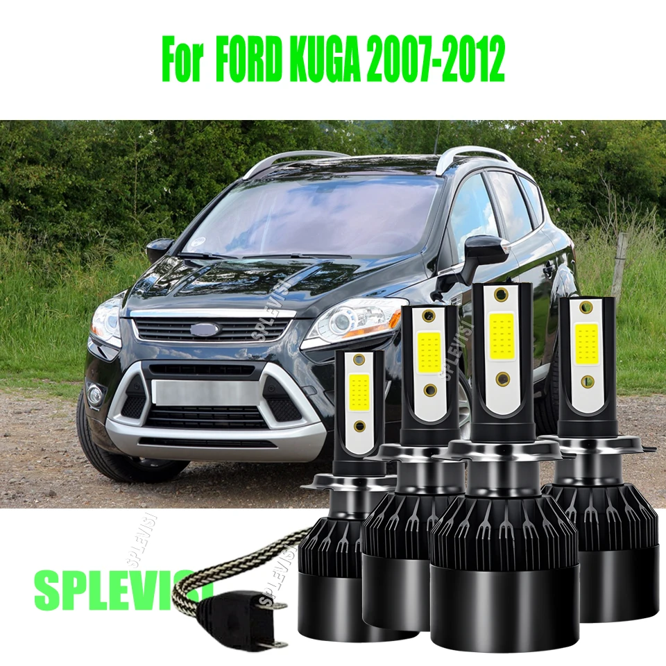 H7 LED White Headlight Headlamp Kit - Vibration Proof Design Specifically Engineered For FORD KUGA 2007 2008 2009 2010 2011 2012