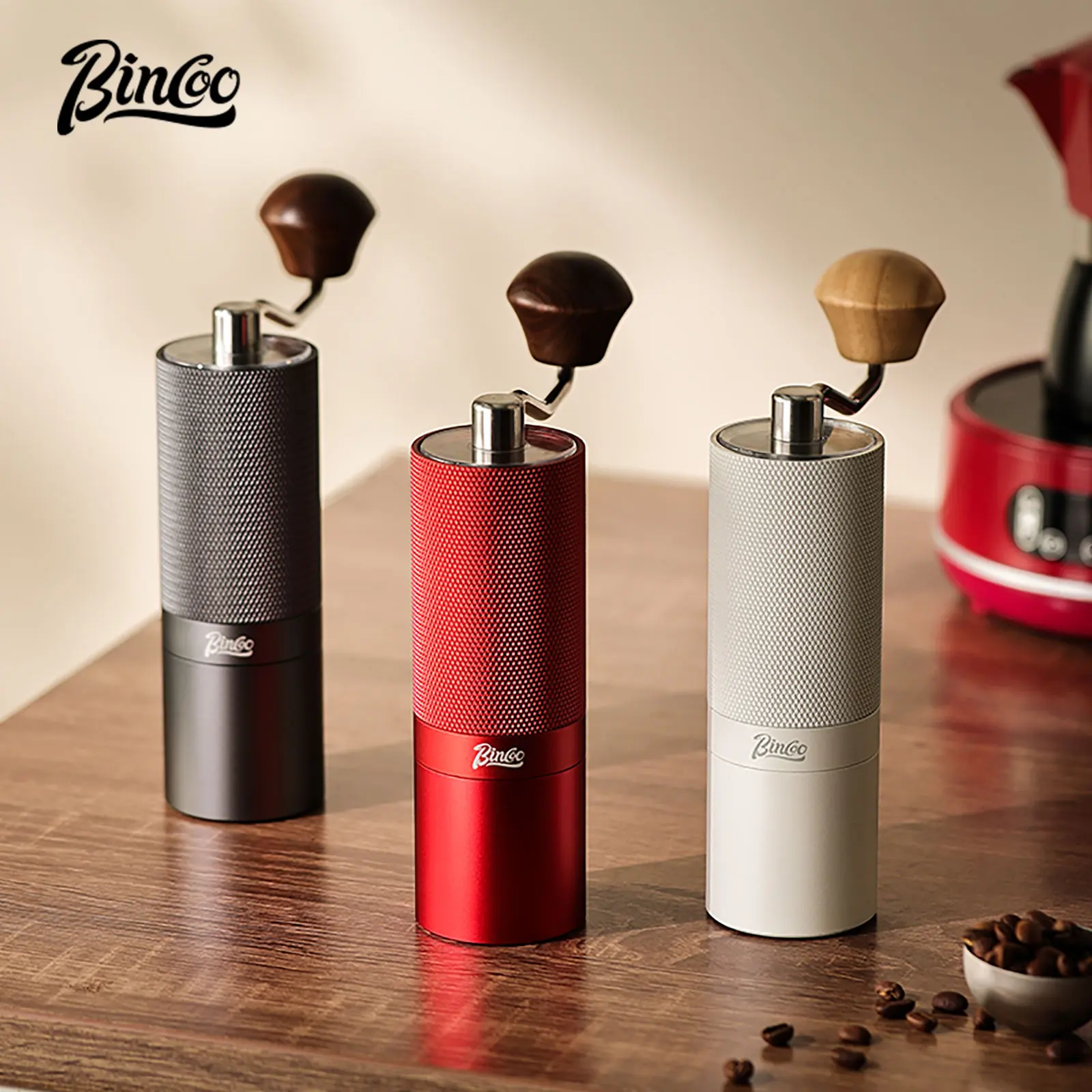 

BINCOO SM16 Manual Coffee Grinder 420 CNC Steel Burr Inside High Quality Portable Hand Grinder With Double Bearing Positioning