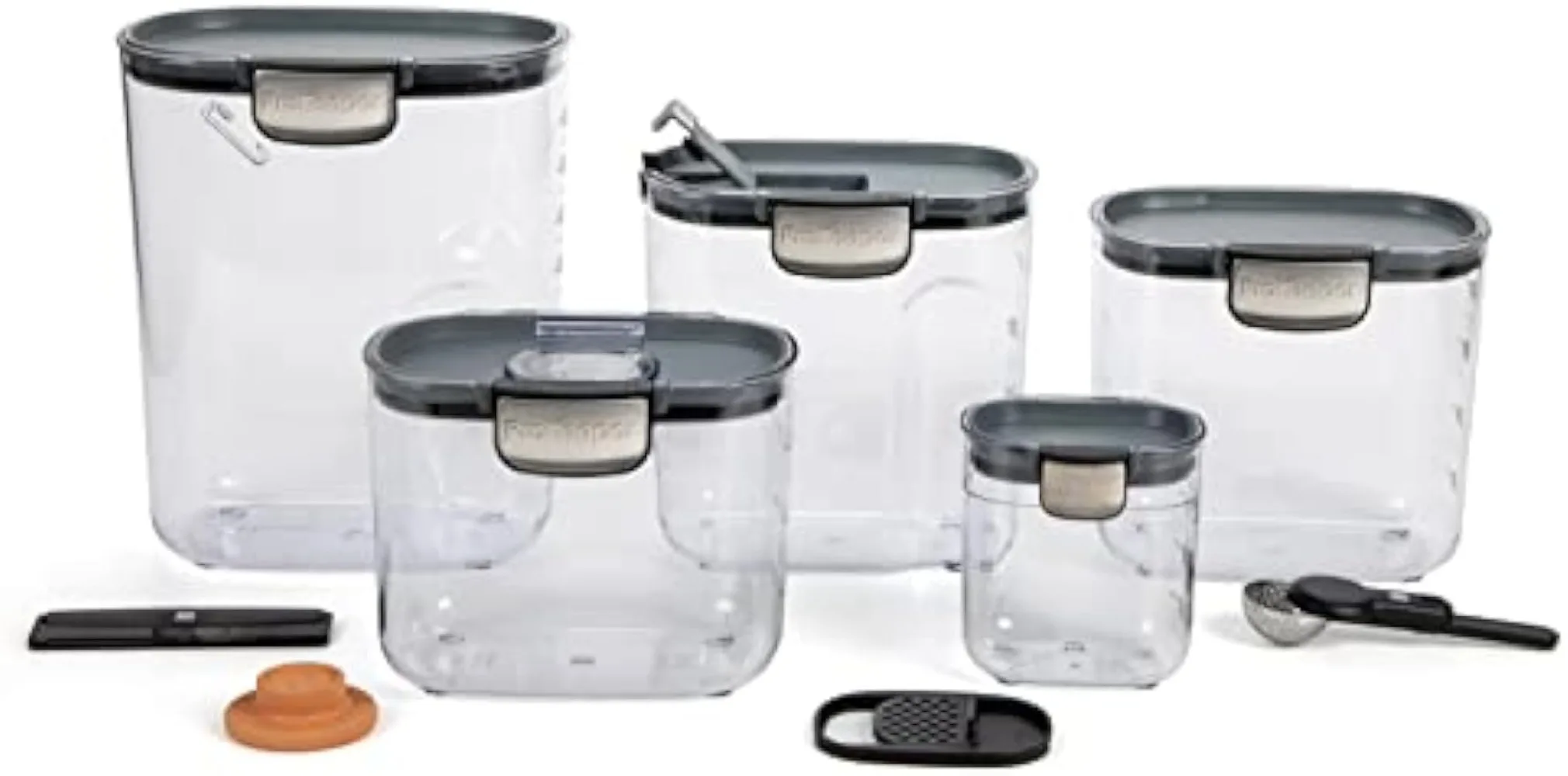 ProKeeper+ 9 Piece Clear Plastic Airtight Food Flour and Sugar Baker's Kitchen Storage Organization Container Canister Set with