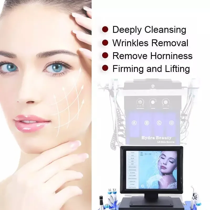 

Spa Facial Care Beauty Machine Hydra Dermabrasion Oxygen Spray Cold Hammer Rf Bio Face Lift For Salon Remove Blackhead Acne