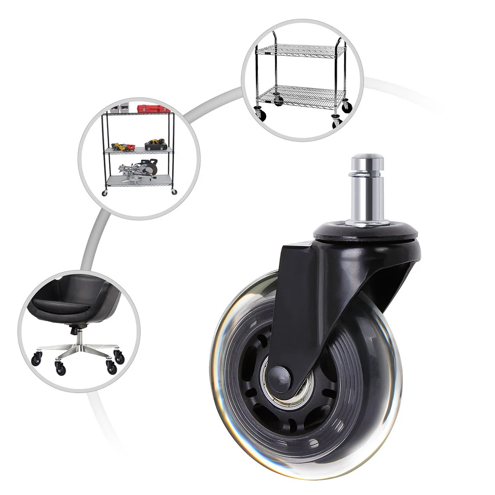 

5PCS High Quality Swivel Casters Furniture Chair Wheel Mute Effect Stable Installation Replacement