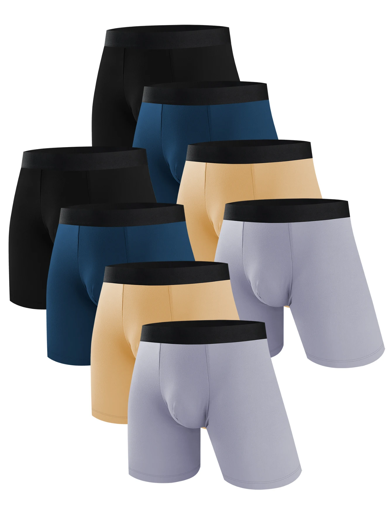 

8pcs men's underwear, comfortable, soft breathable athleisure boxer underwear, trendy simple hot-selling men's boxer underwear