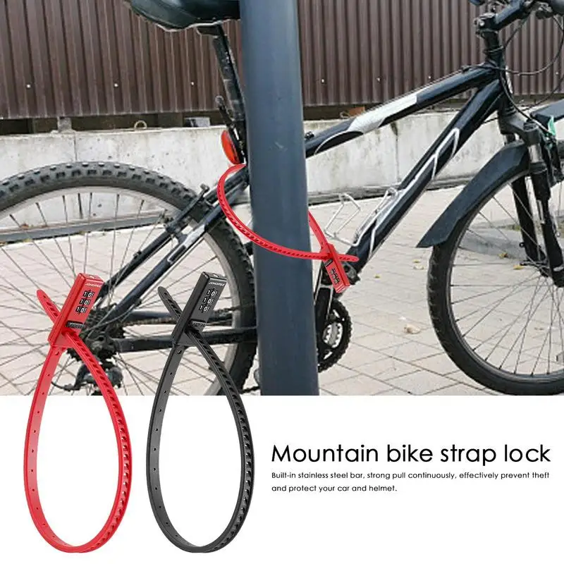 

Adjustable Bicycle Lock Tie Combination Cable Bike Lock Anti Theft Bicycle Lock Resettable High Security 3 Digit Cycling Lock