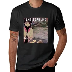 Serial Experiments Lain Grilling Meme T-Shirt vintage clothes anime clothes vintage mens graphic t-shirts anime