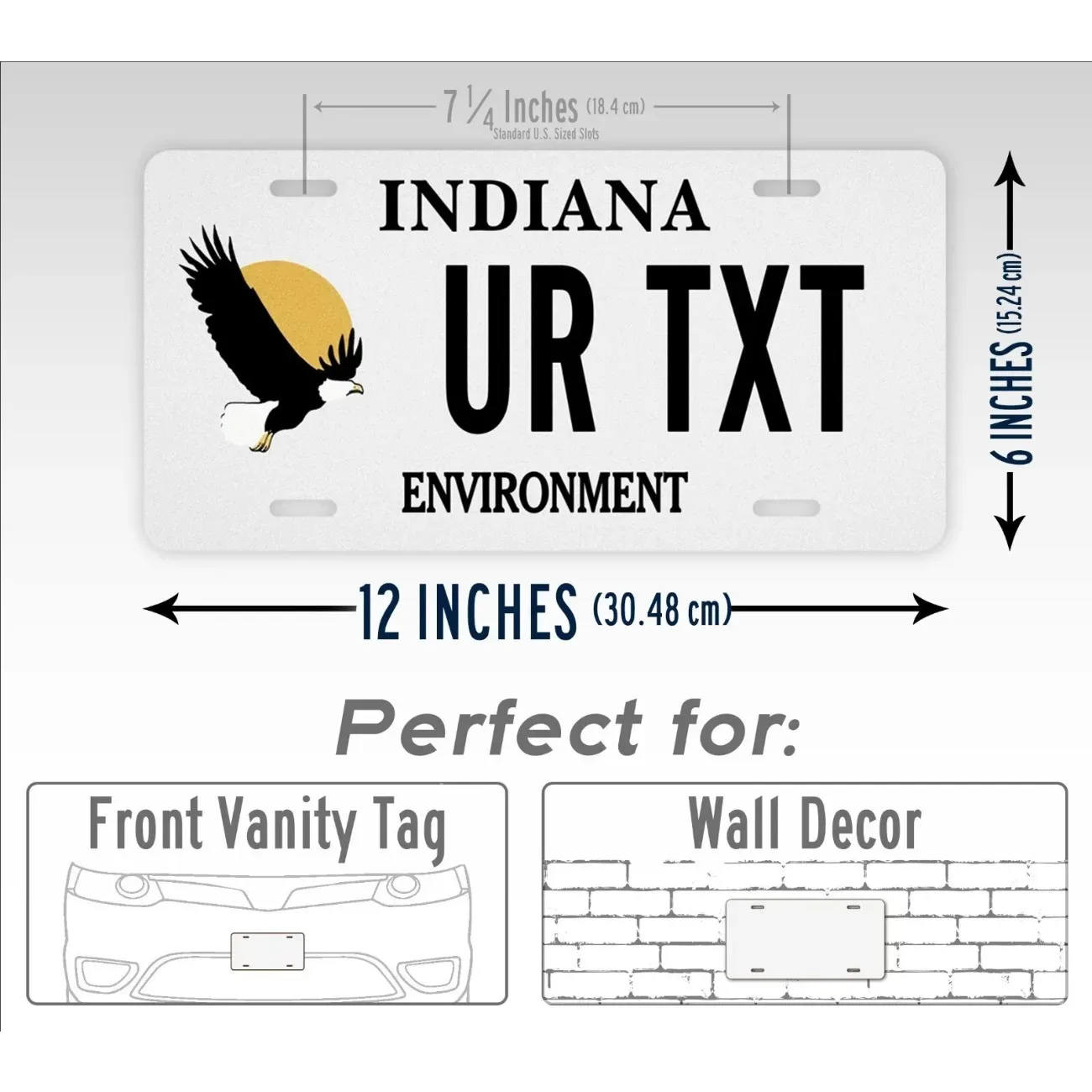 Personalized Indiana Eagle Metal Plaque, Stylish Home Wall Ornament, Decoration Only