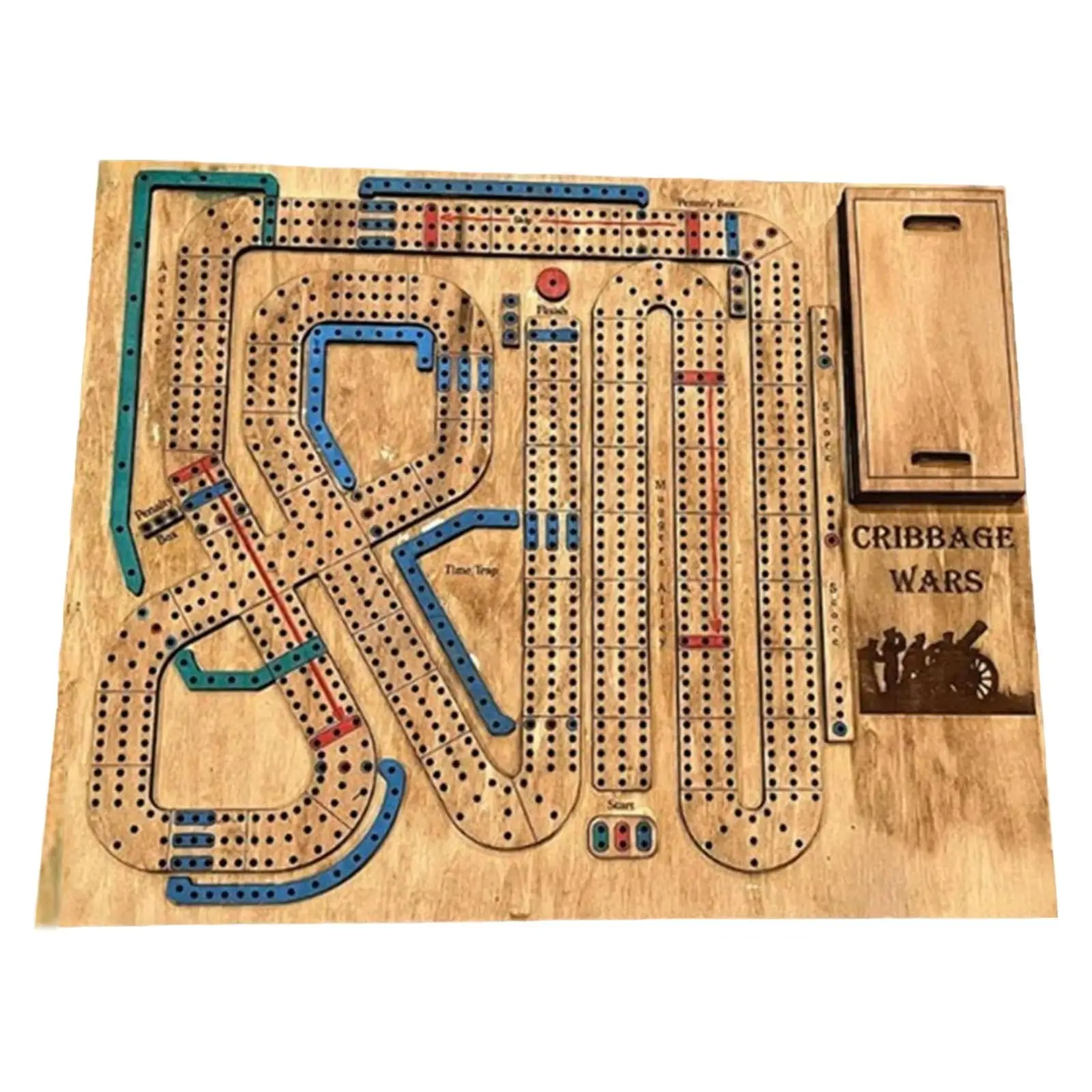 Wood Ornament Classic Traditional Wooden Cribbage Board Game Set Adults Kids