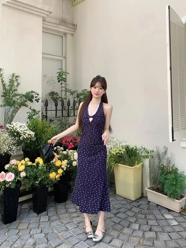 Vestidos sin mangas para mujer, vestido para invitados de boda, primavera, satén, escote cuadrado, plisado, forrado, bordado, línea en H, estilo francés Y2K