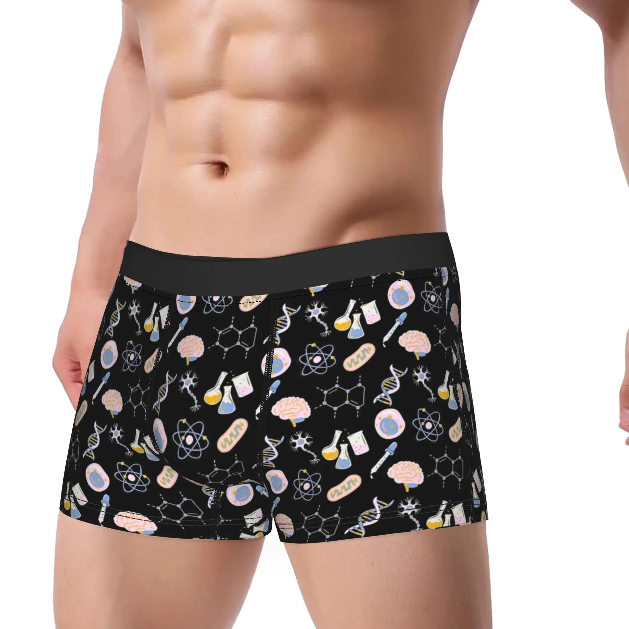 Custom Biology And Chemistry Boxer Brief  Underwear Quality Male Comfortable Trunk Print Plus Size Underpants