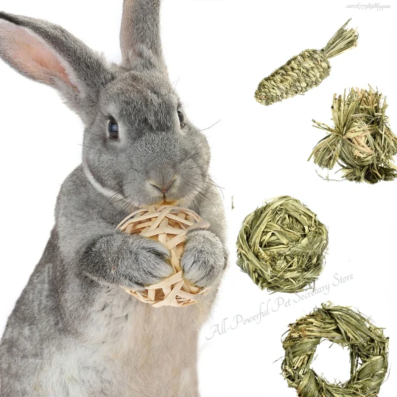 Grass Ball Grass Ring Pet Teeth Grinding Toys Hamster Rabbit Chew Toy Tooth Cleaning Molar Small Animal Accessories