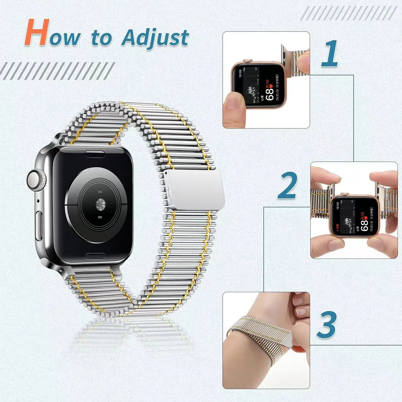 Metal Magnetic Loop Strap For Apple Watch Band 45mm 44mm 42mm 41mm 40mm 49mm Link Bracelet For iWatch Ultra 8 7 6 5 4 SE Correa