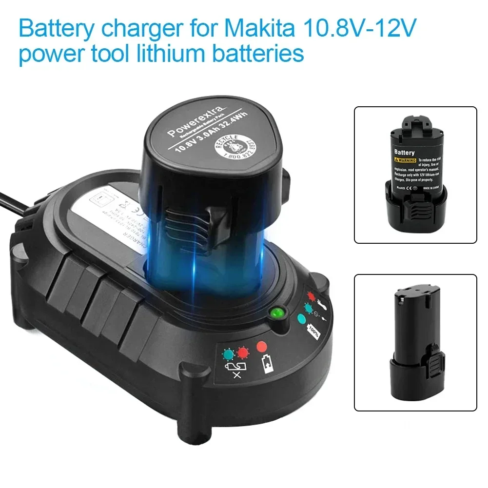 Náhradní nabíječka baterií pro Makita BL1013 BL1014 10,8 V 12 V Li-ion baterie DC10WA elektrická vrtačka/nářadí EU UK AU US zástrčka - náhled 2