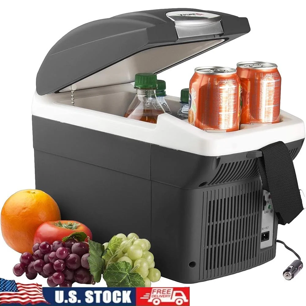 12 فولت 6 كوارت مبرد كهربائي محمول دفئا ثلاجة حرارية سيارة في الهواء الطلق السفر رحلة الطريق الإمدادات #1