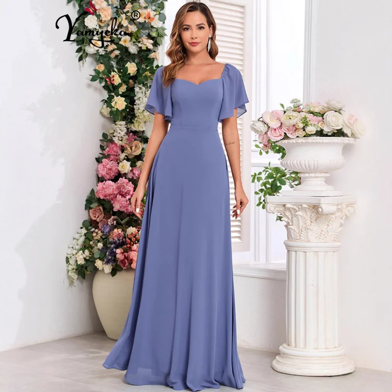 

Sexy Backless Chiffon Summer Dress Women Elegant Birthday Party Long Dresses Woman Clothing Prom Evening Dresses