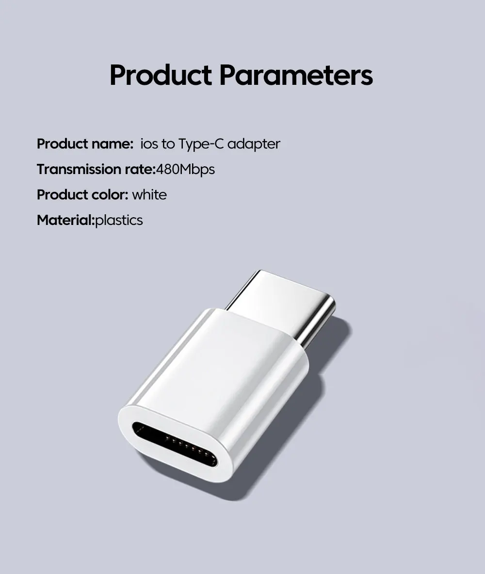 USB C To Lightning Adapter For iOS Male to Type C Female Converter Fast Charging For iPhone 16 Type C IOS Data Transfer Adapter